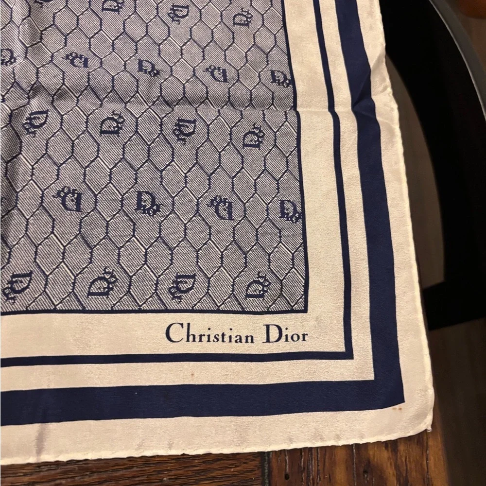 Dior Blue and Cream Scarf